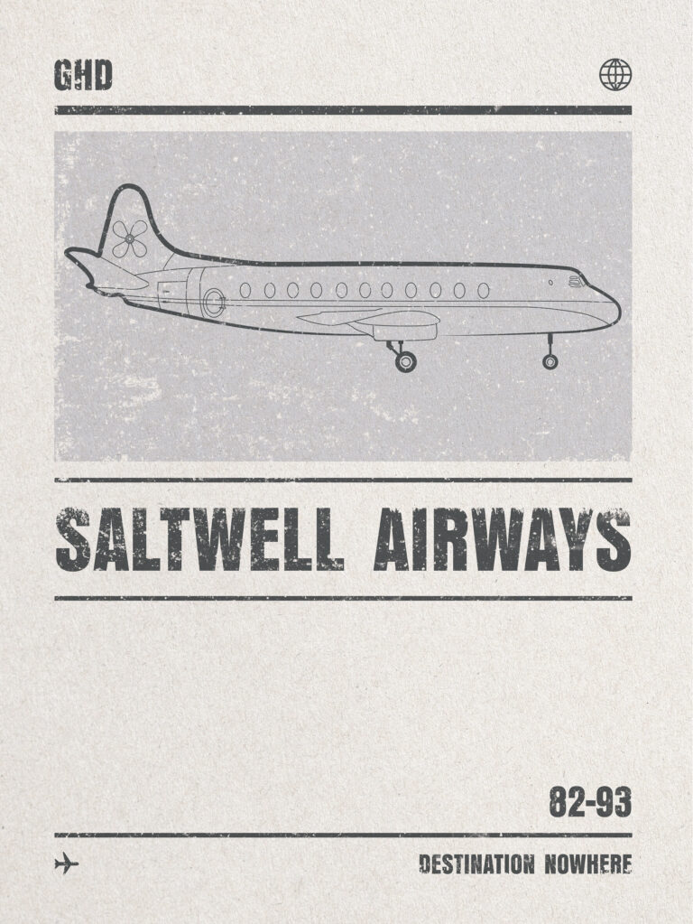 Gateshead Saltwell airways artwork design print